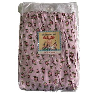 Mary Engelbreit Vtg Pink Floral Crib Dust Ruffle 28x52 NEW 100% Cotton 14 Inch
